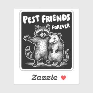 Sticker Pest Friends Forever Blanc Imprimer