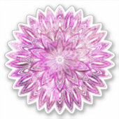 Sticker Pétales de fleurs dessinées à la main Mandala rose (Devant)
