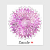 Sticker Pétales de fleurs dessinées à la main Mandala rose (Feuille)