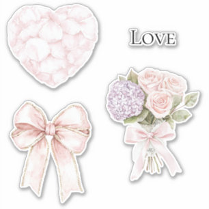 Sticker Pétales rose rose pâle Coeur