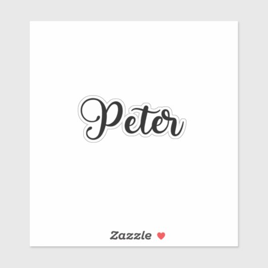 Sticker Peter Name - Calligraphie manuscrite (Feuille)