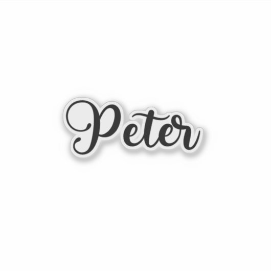 Sticker Peter Name - Calligraphie manuscrite (Devant)