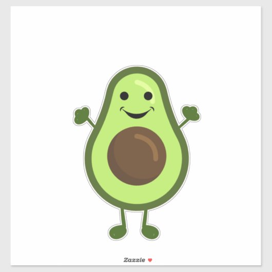 Sticker Petit avocat mignon (Feuille)
