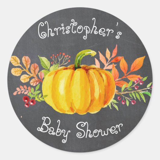 Sticker Petit Baby shower Citrouille (Devant)