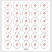 Sticker Petit Baby shower de Pêche Douce 2" rond (Feuille)