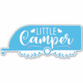 Sticker Petit Camper, Caravane Bleue, Belle Remorque (Devant)