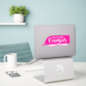 Sticker Petit Camper Cute Girly Pink Camping Trailer (Ordinateur portable sur le bureau)