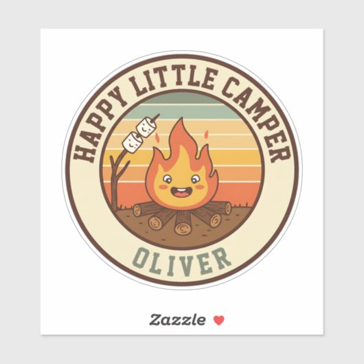 Sticker Petit campeur heureux (Feuille)
