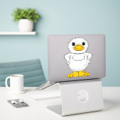 Sticker Petit canard blanc debout Thunder_Cove (Ordinateur portable sur le bureau)