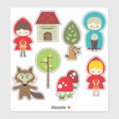 Sticker Petit Chaperon Rouge (Feuille)