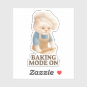 Sticker Petit Chat Boulanger : Art de Pétrissage de Matiné (Feuille)