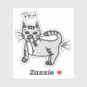 Sticker Petit Chat Drôle Fart Humour Stinky Kitty (Feuille)