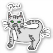 Sticker Petit Chat Drôle Fart Humour Stinky Kitty (Devant)