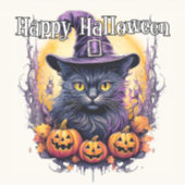 Sticker Petit Chat Sorcier | Joy Halloween (Devant)