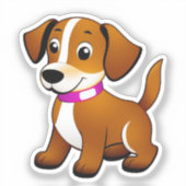 Sticker Petit chien brun, debout. (Recto)