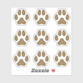 Sticker Petit chien Empreintes de pattes Brown animaux tra (Feuille)