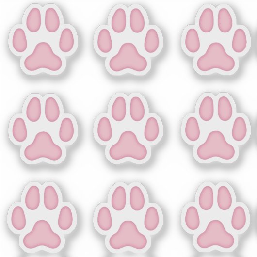 Sticker Petit chien Empreintes de pattes Pink Animal Track (Devant)