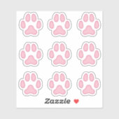 Sticker Petit chien Empreintes de pattes Pink Animal Track (Feuille)