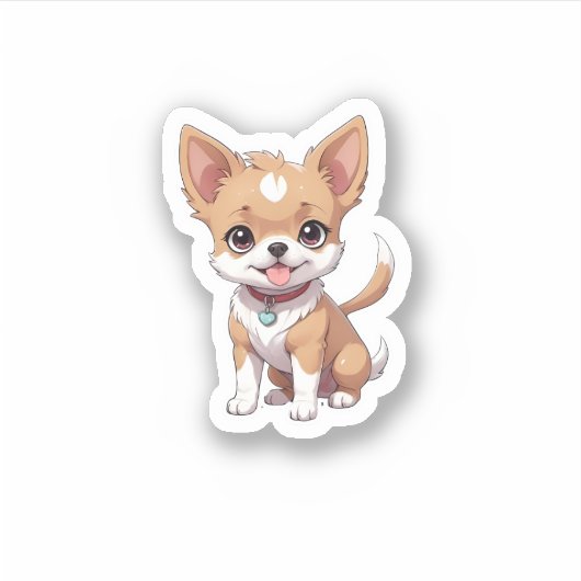 Sticker petit chien mignon (Devant)