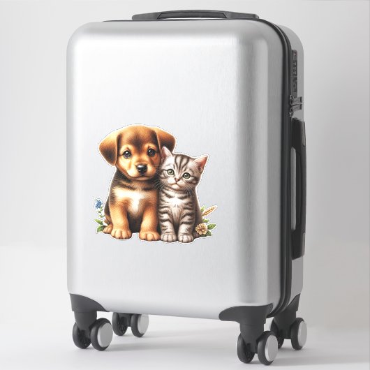 Sticker Petit chiot/chaton (Sur valise)