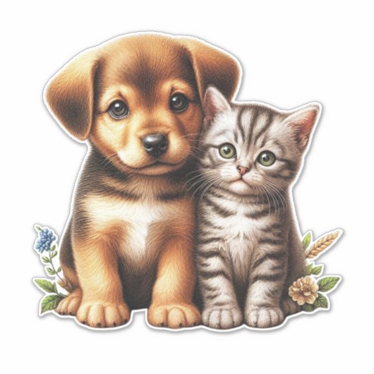 Sticker Petit chiot/chaton (Devant)