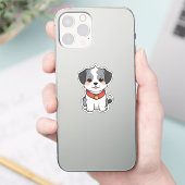 Sticker Petit chiot mignonne avec une cloche (Téléphone)