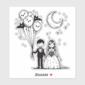 Sticker Petit Couple Effrayant (Feuille)