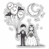Sticker Petit Couple Effrayant (Devant)