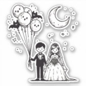Sticker Petit Couple Effrayant (Devant)