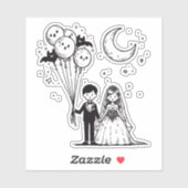 Sticker Petit Couple Effrayant (Feuille)