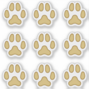Sticker Petit Empreintes de pattes de chien Tan Animal Tra