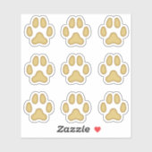Sticker Petit Empreintes de pattes de chien Tan Animal Tra (Feuille)