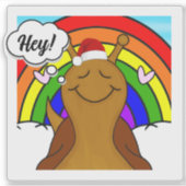 Sticker Petit Escargot avec Arc En Ciel Joyeux Noël | Viny (Devant)