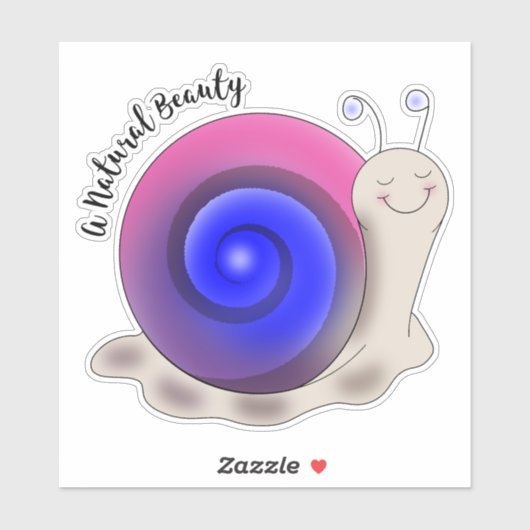 Sticker Petit escargot Bisexual Pride (Feuille)