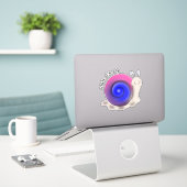 Sticker Petit escargot Bisexual Pride (Ordinateur portable sur le bureau)
