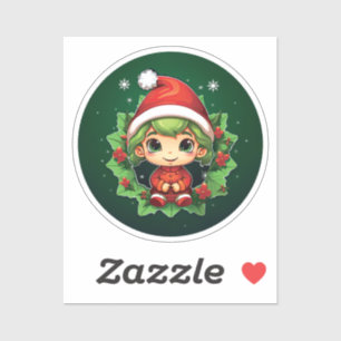 Sticker Petit garçon Elf Xmas Magie