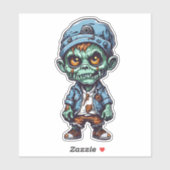 Sticker Petit garçon zombie (Feuille)