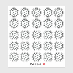 Sticker Petit joueur de volley-ball noir et blanc