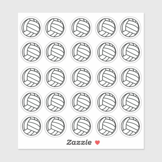 Sticker Petit joueur de volley-ball noir et blanc (Feuille)