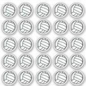 Sticker Petit joueur de volley-ball noir et blanc (Devant)