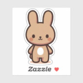 Sticker Petit lapin brun de la forêt (Feuille)