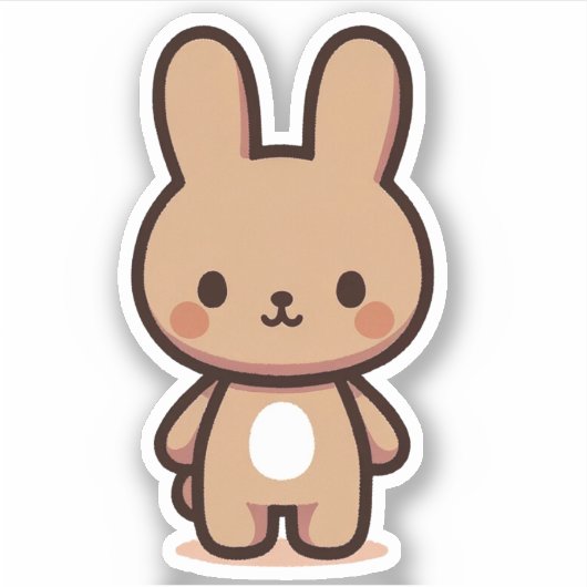 Sticker Petit lapin brun de la forêt (Devant)