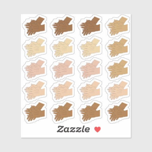 Sticker Petit lavage de mains multiculturel (Feuille)