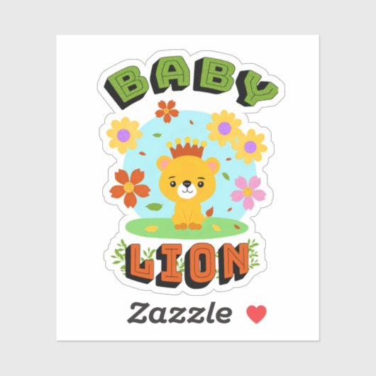 Sticker Petit lion (Feuille)