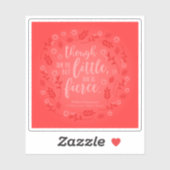 Sticker Petit Mais Fierce William Shakespeare Rouge Floral (Feuille)