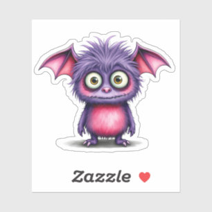 Sticker Petit Monstre mignon et rose