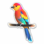 Sticker Petit oiseau coloré (Devant)
