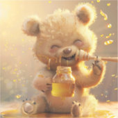 Sticker Petit ours mangeant du miel (Recto)