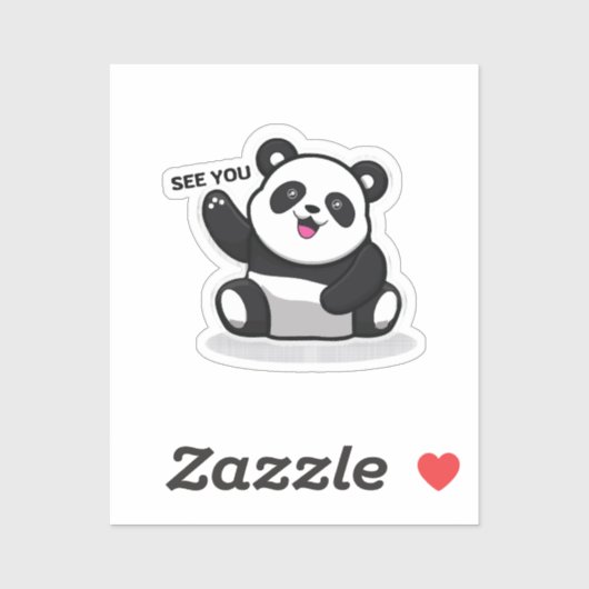 Sticker petit panda mignon (Feuille)