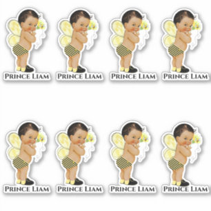 Sticker Petit Prince Bébé Garçon Abeille Noir Jaune